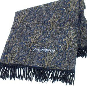 Authentic YVES SAINT LAURENT Scarf wool [Used]
